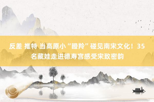 反差 推特 当高原小“瞪羚”碰见南宋文化！35名藏娃走进德寿宫感受宋致密韵