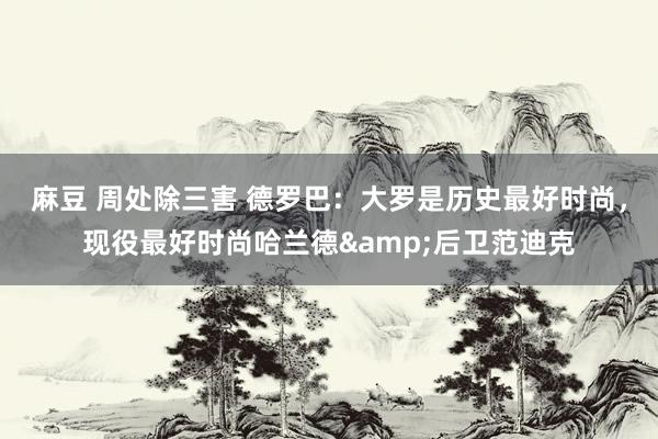 麻豆 周处除三害 德罗巴：大罗是历史最好时尚，现役最好时尚哈兰德&后卫范迪克