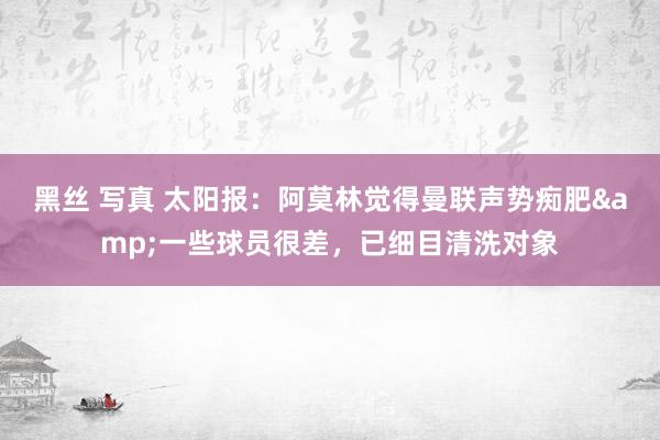 黑丝 写真 太阳报：阿莫林觉得曼联声势痴肥&一些球员很差，已细目清洗对象