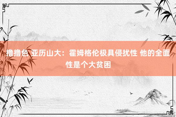 撸撸色 亚历山大：霍姆格伦极具侵扰性 他的全面性是个大贫困